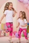 UYGUN MİNNİE DESENLİ FİTİLLİ KAPRİ TAYT Pembe