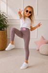 YÜKSEK BEL BARBİE ETİKETLİ DÜZ FİTİLLİ TAYT Gül