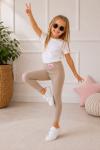 YÜKSEK BEL BARBİE ETİKETLİ DÜZ FİTİLLİ TAYT Bej