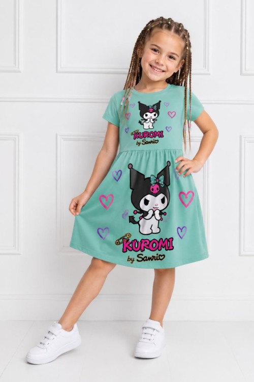 KUROMİ KALPLİ PENYE ELBİSE Yeşil