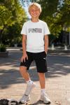 PUMA DESENLİ ERKEK GARSON BOY ŞORTLU TAKIM  Beyaz