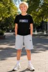 PUMA DESENLİ ERKEK GARSON BOY ŞORTLU TAKIM  Siyah