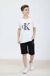 GARSON BOY CALVİN CK ŞORTLU TAKIM  Beyaz