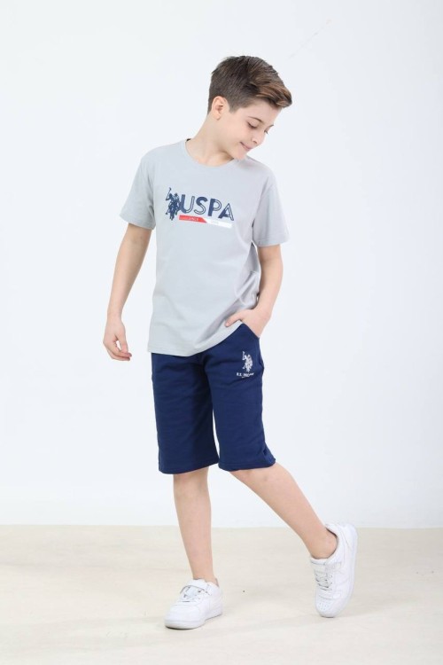 GARSON BOY USPA SİNCE ŞORTLU TAKIM  Gri