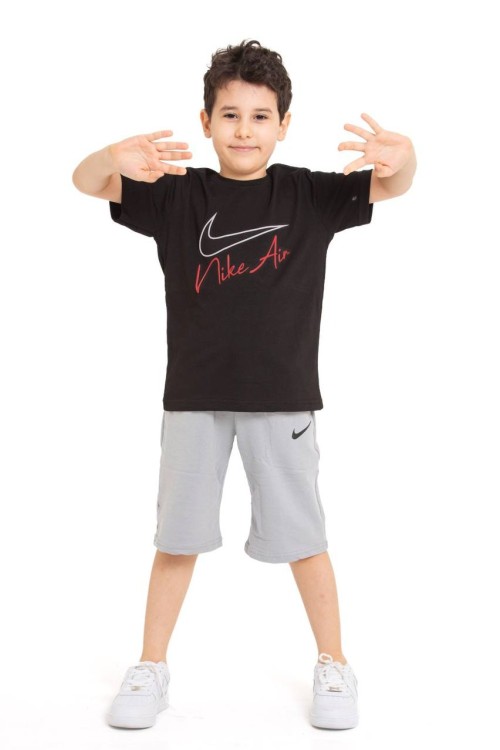 GARSON BOY NİKE AİR ŞORTLU TAKIM  Siyah