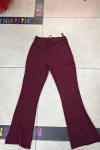 KREP KUMAŞ ÇİMALI CEPSİZ PANTOLON  Bordo
