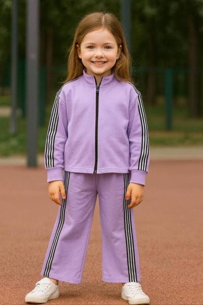 2 İP FERMUARLI FLOTA CEP DETAYLI KIZ TAKIM Lila