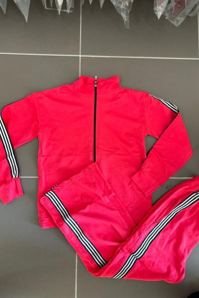 2 İP FERMUARLI FLOTA CEP DETAYLI KIZ TAKIM Fuşya