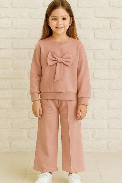 2 İP ÖNÜ FİYONKLU SADE İSPANYOL KIZ TAKIM  Pudra