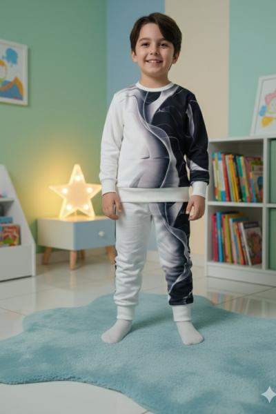 2 İP ŞARDONSUZ FOSFORLU EŞOFMAN TAKIMI  Siyah