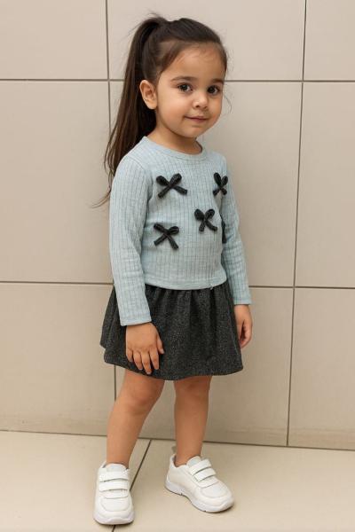 2 İP SİM BALON ETEKLİ FİYONKLU TAKIM Siyah