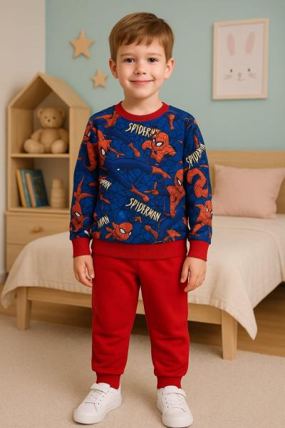 2 İP SPIDERMAN ERKEK EŞOFMAN TAKIMI  Kırmızı
