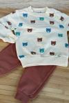 2 İPLİKLİ AYICIKLI SWEET TAKIM  Kahverengi