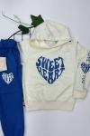 2İP SWEET HEART YAZAN KAPŞONLU EŞOFMAN TAKIMI  Mavi