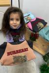 3 İP EKOSE BURBERRY POLAR EŞOFMAN TAKIMI  Siyah
