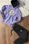 3 İP MONCLER POLAR EŞOFMAN TAKIMI  Lila
