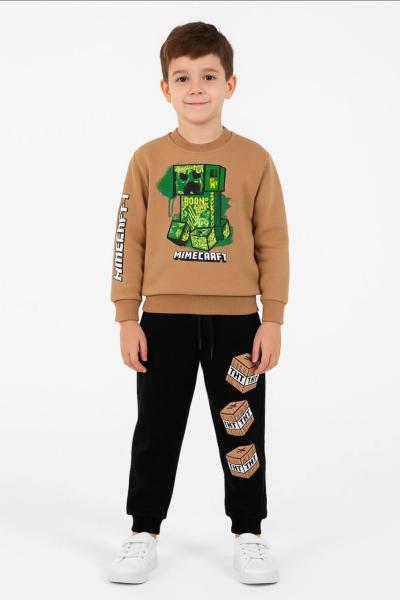 3 İP ŞARDONLU BOON THT MİNECRAFT EŞOFMAN TAKIMI  Hardal Sarısı