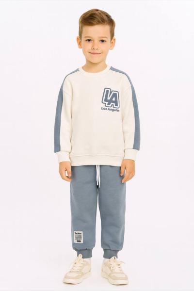 3 İP ŞARDONLU LA LOS ANGELES EŞOFMAN TAKIMI  Gri