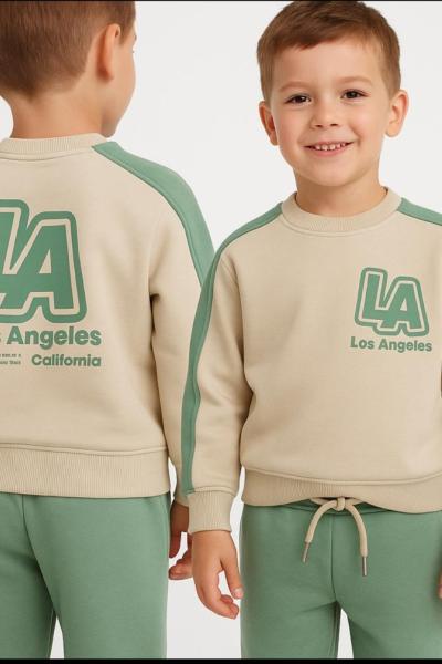 3 İP ŞARDONLU  LA EŞOFMAN TAKIMI  Yeşil