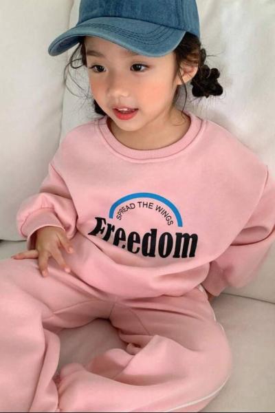 3 İP ŞARDONLU FREEDOM EŞOFMAN TAKIMI  Gül