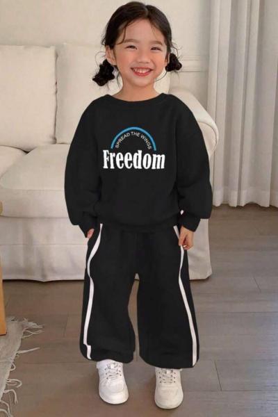 3 İP ŞARDONLU FREEDOM EŞOFMAN TAKIMI  Siyah