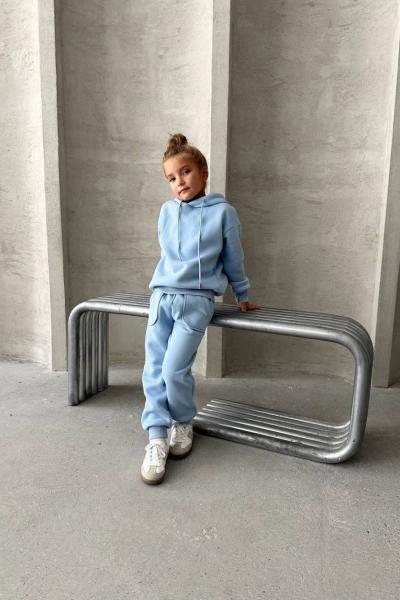 3 İP ŞARDONLU KAPŞONLU EŞOFMAN TAKIMI  Mavi