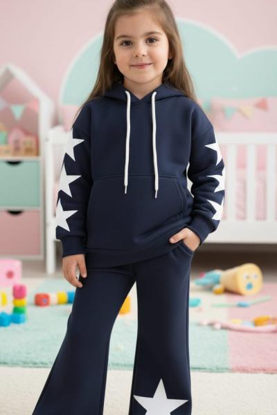 3 İP ŞARDONLU YILDIZ EŞOFMAN TAKIMI  Lacivert