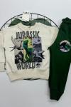 3 İP ŞARDONLU JURASSİC WORLD EŞOFMAN TAKIMI  Yeşil