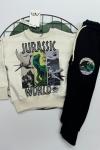 3 İP ŞARDONLU JURASSİC WORLD EŞOFMAN TAKIMI  Siyah