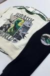 3 İP ŞARDONLU JURASSİC WORLD EŞOFMAN TAKIMI  Siyah