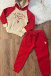 3 İP ŞARDONLU US POLO ASSN EŞOFMAN TAKIMI  Kırmızı