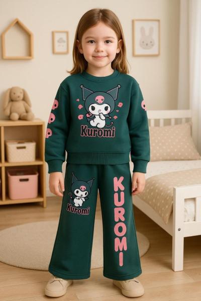 3 IP ŞARDONLU HAPPY KUROMİ İSPANYOL KIZ TAKIM  Yeşil