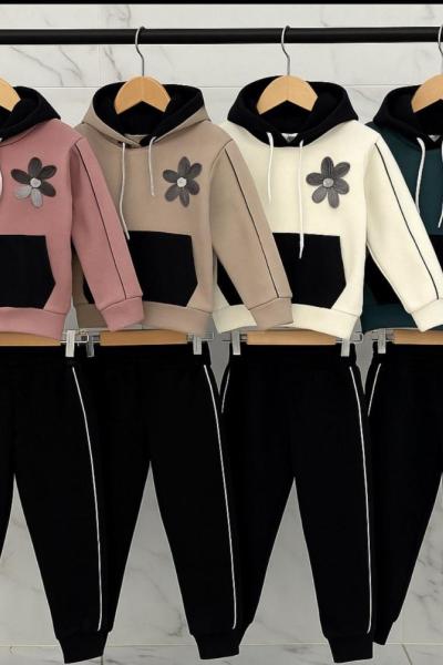 3 IP ŞARDONLU KANGURU CEP ZAMBAKLI EŞOFMAN TAKIMI Yeşil