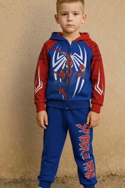 3 LÜ BADİLİ SPERDERMAN EŞOFMAN TAKIMI  Mavi