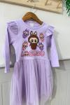 5 Lİ LABUBU TÜL KIZ ELBİSE Lila
