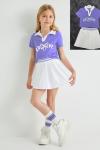 TENİS ŞORT ETEKLI KIZ TAKIM  Lila