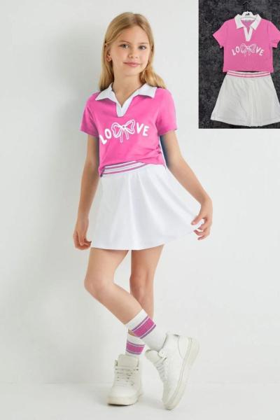 TENİS ŞORT ETEKLI KIZ TAKIM  Pembe