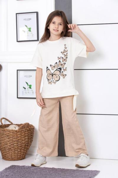 UÇAN KELEBEKLİ ALT KETEN İSPANYOL TAKIM Bej