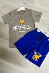 POKEMON ŞORTLU ERKEK TAKIM  Gri