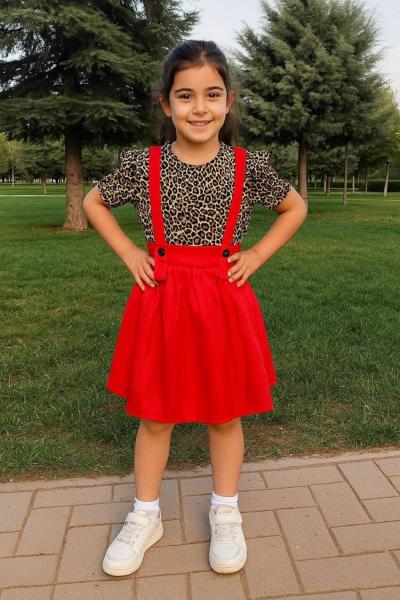 TİŞÖRTÜ LEOPARLI SLOPET  Kırmızı