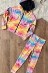 BATIK DESENLİ NİKE CROP TARZ  KIZ TAYTLI TAKIM Pembe