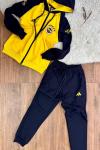 BEBE YENİ F DALGIÇ KOLLARI 1907 YAZAN TAM FERMUAR EŞOFMAN TAKIMI LACİVERT SARI