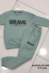 BRAVE YAZAN ŞARDONLU GARSON BOY EŞORTMAN TAKIMI Mint Yeşili
