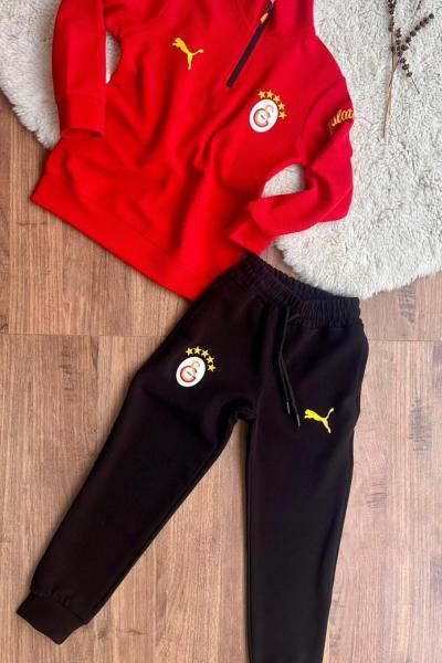 ÇAKIL TAŞI G YARIM FERMUAR KIRMIZI EŞOFMAN TAKIMI YENİ Kırmızı