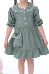 ÇANTALI BEBE YAKA KIZ ELBİSE Mint Yeşili