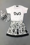D/G ETEKLİ KIZ TAKIM Beyaz