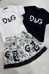 D/G ETEKLİ KIZ TAKIM Beyaz