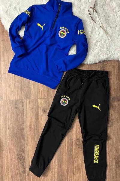 DALGIÇ F EŞOFMAN TAKIMI YARIM FERMUAR  Saks Mavisi