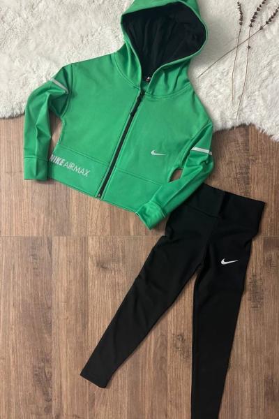 DALGIÇ KUMAŞ TAYTLI CROP TAKIM  Yeşil