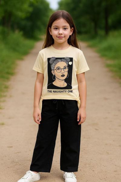 DÜŞÜNEN GÖZLÜKLÜ KIZ BEL BÜZGÜLÜ ALT KETEN İSPANYOL TAKIM  Siyah